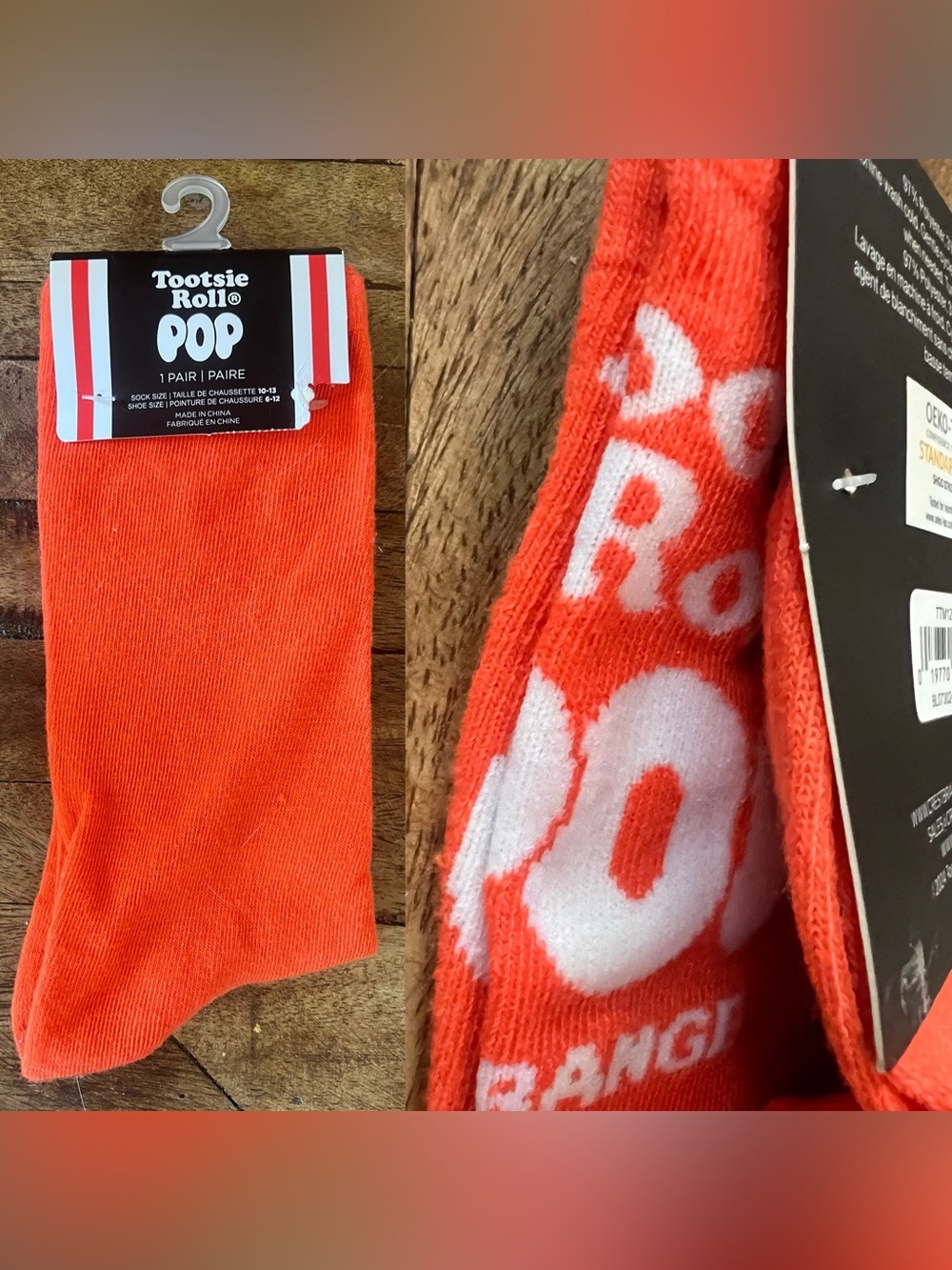 Stocking Stuffer for Men! Fun Orange Tootsie Pop Socks OS NEW NWT Christmas Gift